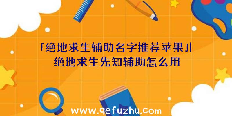 「绝地求生辅助名字推荐苹果」|绝地求生先知辅助怎么用